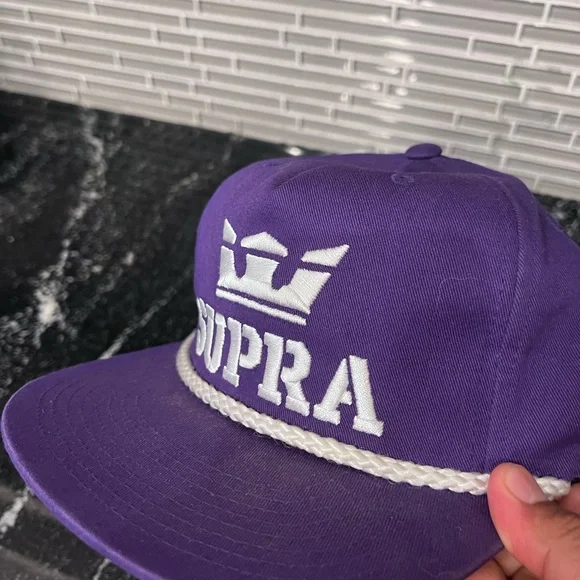 Supra Skateboarding Embroidered Crown Rope Hat Cap Purple Rare